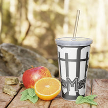 Load image into Gallery viewer, Black MG Plastic Tumbler with Straw