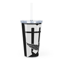 Load image into Gallery viewer, Black MG Plastic Tumbler with Straw