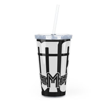 Load image into Gallery viewer, Black MG Plastic Tumbler with Straw