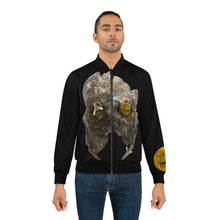 Load image into Gallery viewer, Gold Face MG AOP Bomber Jacket