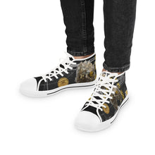 Load image into Gallery viewer, BLACK & GOLD MG Men's High Top Sneakers