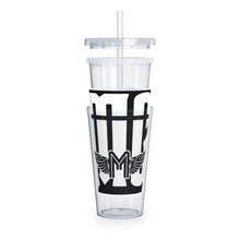 Load image into Gallery viewer, Black MG Plastic Tumbler with Straw