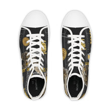 Load image into Gallery viewer, BLACK & GOLD MG Men's High Top Sneakers
