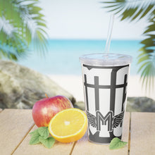Load image into Gallery viewer, Black MG Plastic Tumbler with Straw