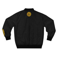 Load image into Gallery viewer, Gold Face MG AOP Bomber Jacket