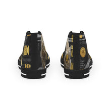 Load image into Gallery viewer, BLACK & GOLD MG Men's High Top Sneakers