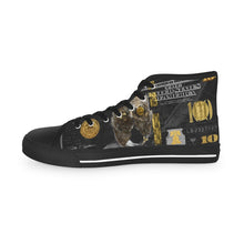 Load image into Gallery viewer, BLACK &amp; GOLD MG Men&#39;s High Top Sneakers
