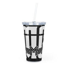 Load image into Gallery viewer, Black MG Plastic Tumbler with Straw
